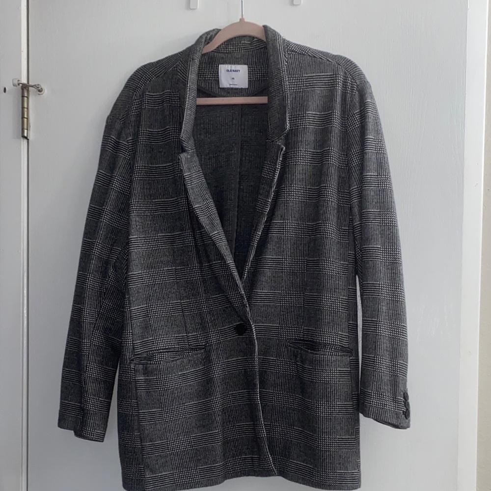 Old Navy Gray Plaid Blazer